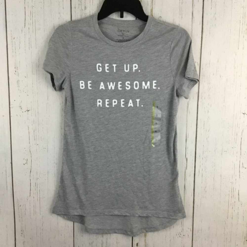 Zoe & Liv Gray Short Sleeve Top